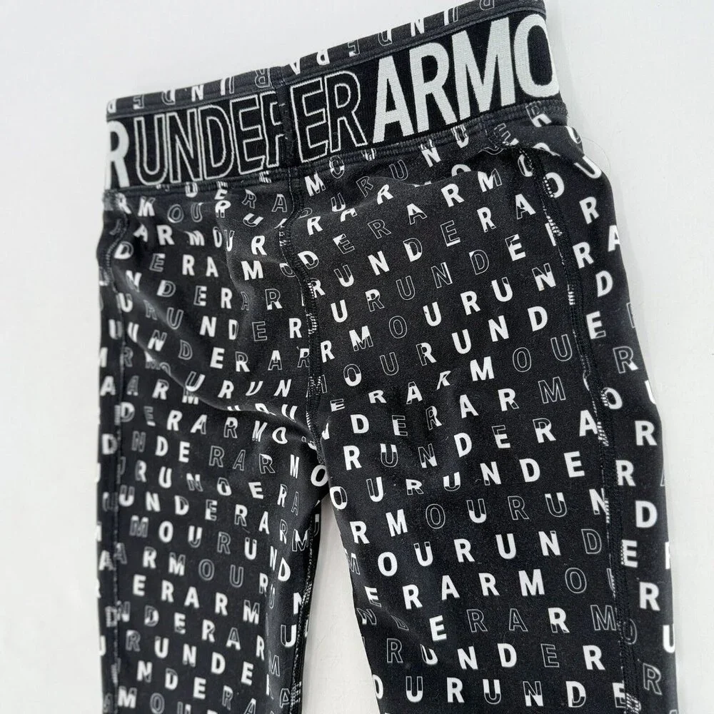 Under Armour YSM Girl’s Black/White/Gray Big Logo Leggings Pull On, See‎ Photos